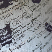 Lähi-idän kartta Syyria ja Irak